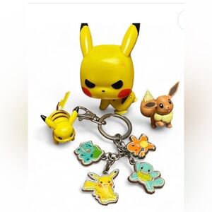 Pokemon Pikachu and Eevee Keychain Collectable set